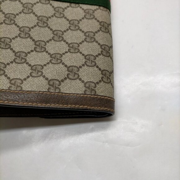 Authentic Gucci Vintage Clutch Bag Sherry Line Brown PVC mn334-113025 - Picture 8 of 16